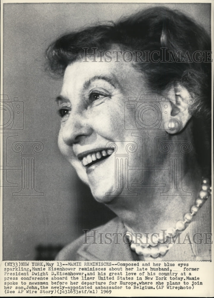 1969 Wire Photo Mamie Eisenhower In Press Conference - cvw13848 - Historic Images