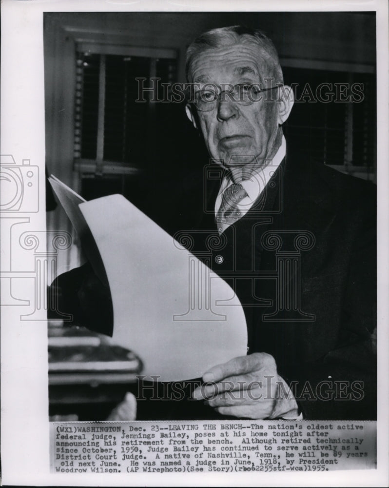 1955 Jenning Bailer oldest Federal Judge retired in October 1950 - Historic Images
