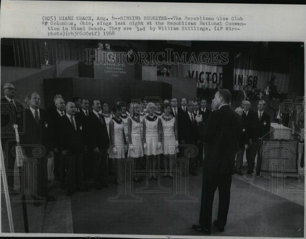 1968 Press Photo Republican Glee Club sings at Republican Nat&#39;l Convention - Historic Images