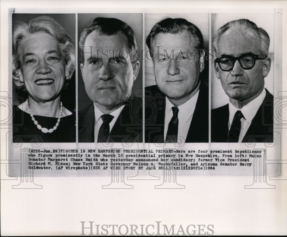 1964 Press Photo Four prominent Republicans figures in New Hampshire presidentia - Historic Images