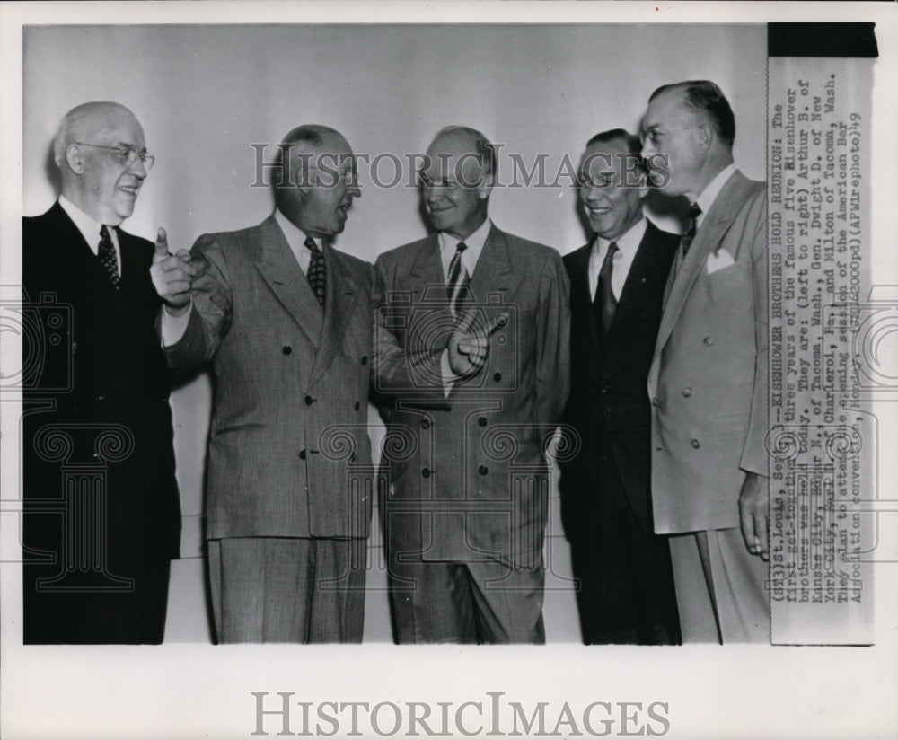 1949 Press Photo Get-together of famous five Eisenhower brothers - Historic Images