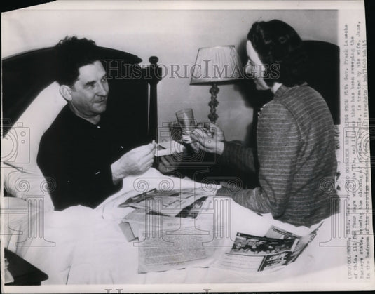 1945 Press Photo Gov.Franks LauscheIll for four Days with the Flu - Historic Images