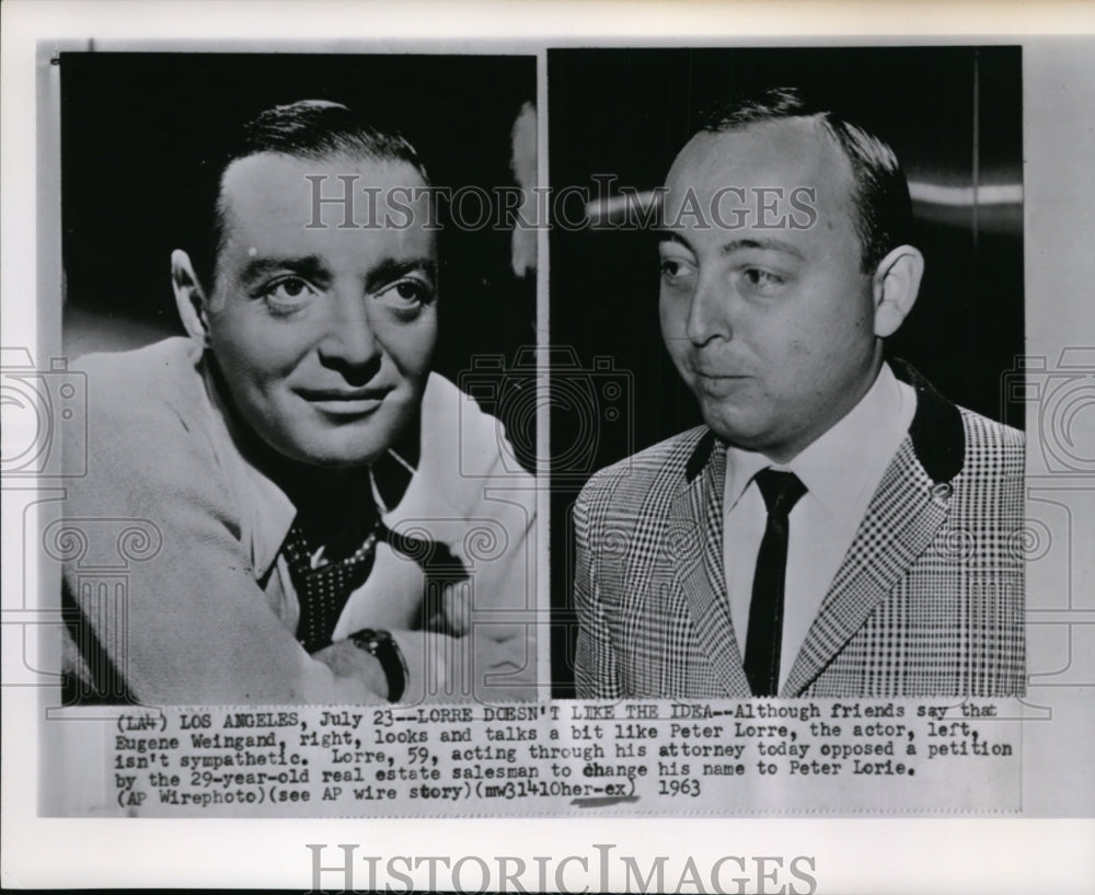 1963 Press Photo Weingard looks like Peter Lorre made petition to change name - Historic Images