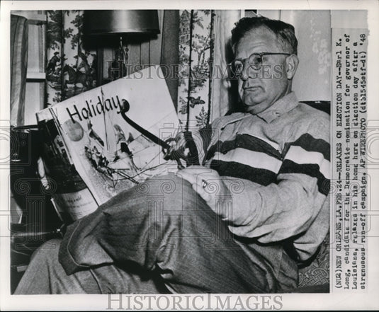 1948 Press Photo Earl K. Long, candidate for the Democratic nomination - Historic Images
