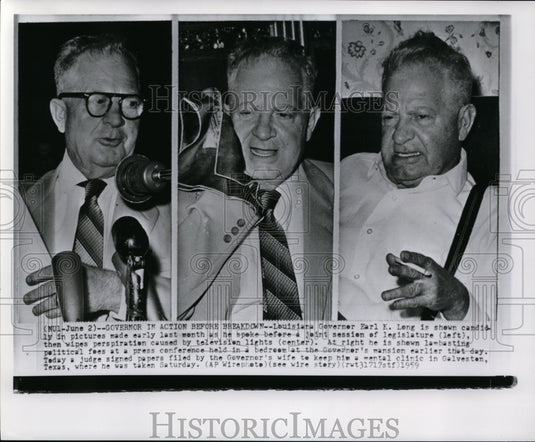 1959 Press Photo Louisiana Gov. Earl K. Long, as he spoke before a joint session - Historic Images
