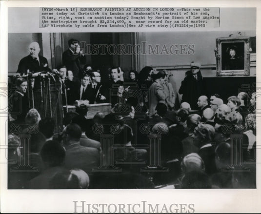 1965 The Portrait of Rembrandt's Son Titus Auctioned in London - Historic Images