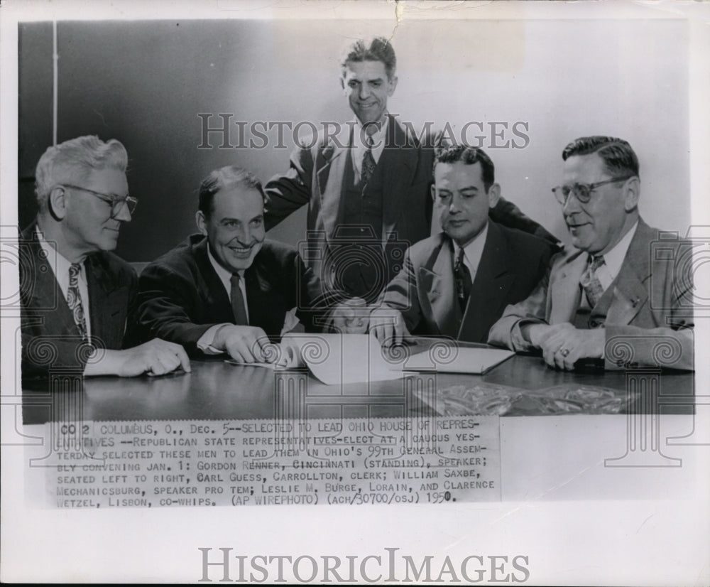 1950 Press Photo Republican State Representatives Elect at a Caucus in Ohio - Historic Images