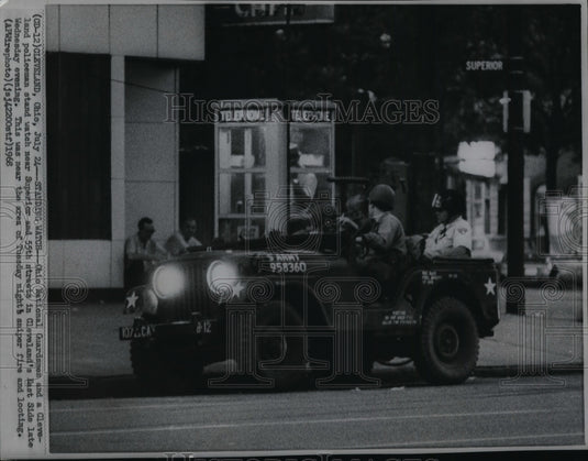 1968 Press Photo The Ohio and Cleveland Police Stand Watch Near Superior - Historic Images
