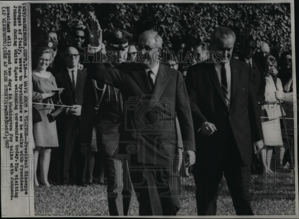 1967 Press Photo Pres.Lyndon Johnson and Pres.Giuseppe Saragat of Italy. - Historic Images
