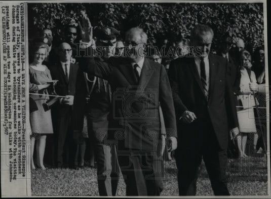 1967 Press Photo Pres.Lyndon Johnson and Pres.Giuseppe Saragat of Italy. - Historic Images