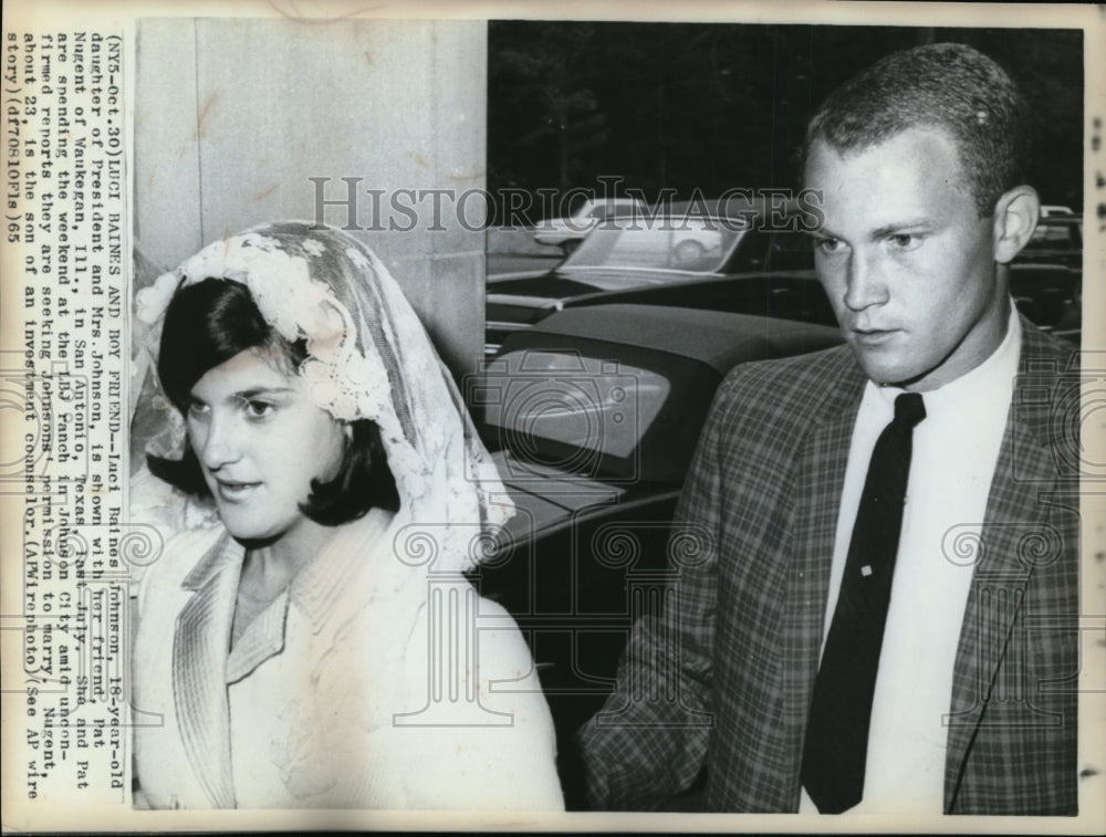 1965 Press Photo Luci Baines and Pat Nugent saw together at San Antonio, Texas - Historic Images