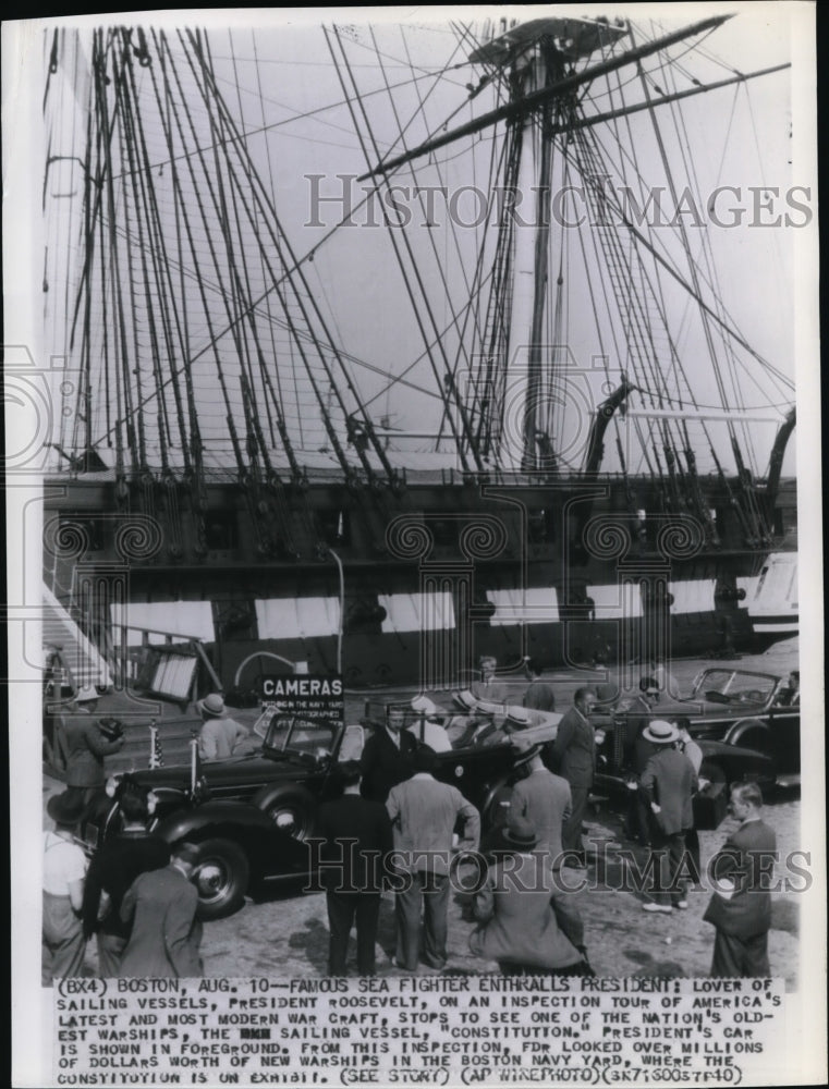 1940 Press Photo &quot;Constitution.&quot; one of the nation&#39;s oldest warship vessel - Historic Images