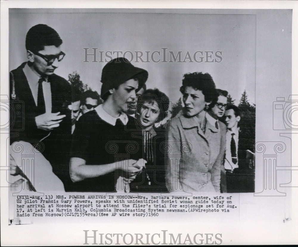 1962 Press Photo Mrs Barbara Powers arrived in Moscow for her husband&#39;s trial - Historic Images