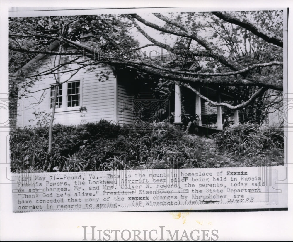 1960 Press Photo Mountain homeplace of Francis Powers,Lockheed Aircraft pilot - Historic Images