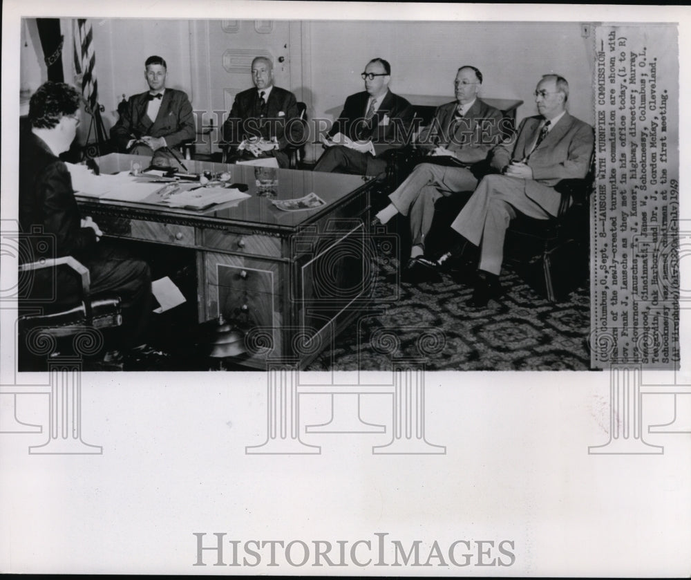 1949 Press Photo Turnpike Commission Frank Lausche, Kauer, Schocknessy, McKay-Historic Images