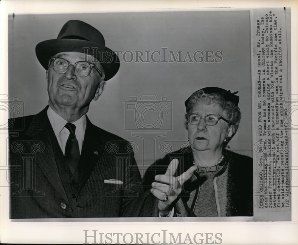 1961 Press Photo Mr and Mrs. Harry S. Truman. - cvw15379 - Historic Images