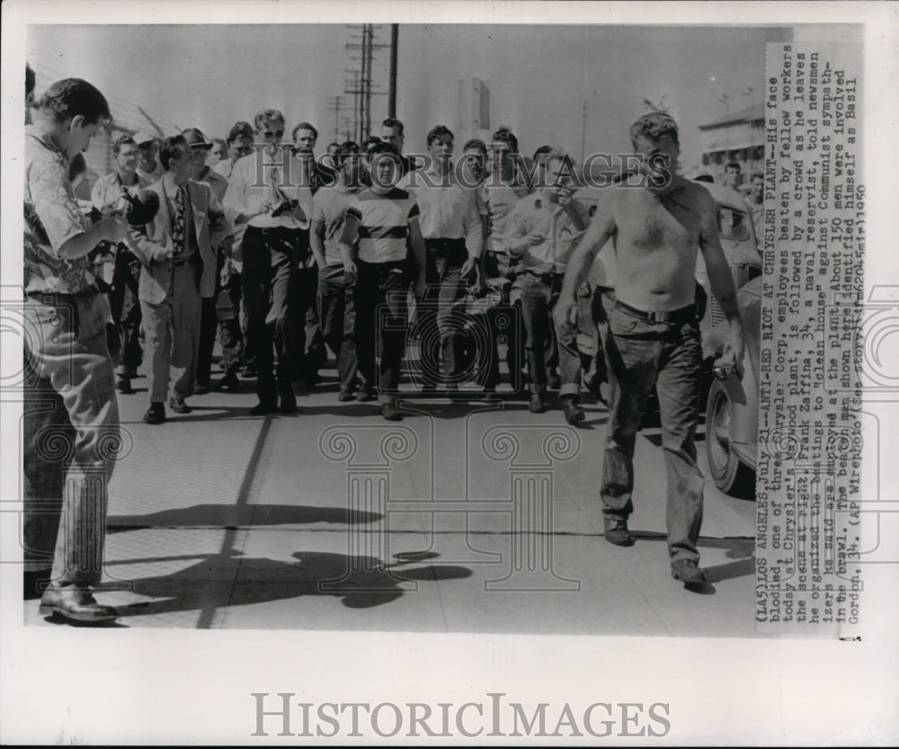 1950 Press Photo Basil Gordon beaten after Frank Zaffina leads the