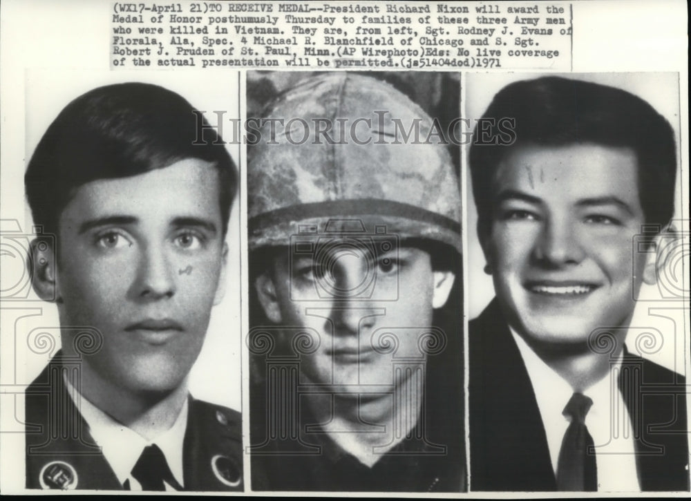 1971 Press Photo Recipients of Medal of Honor who lost their lives in Vietnam - Historic Images