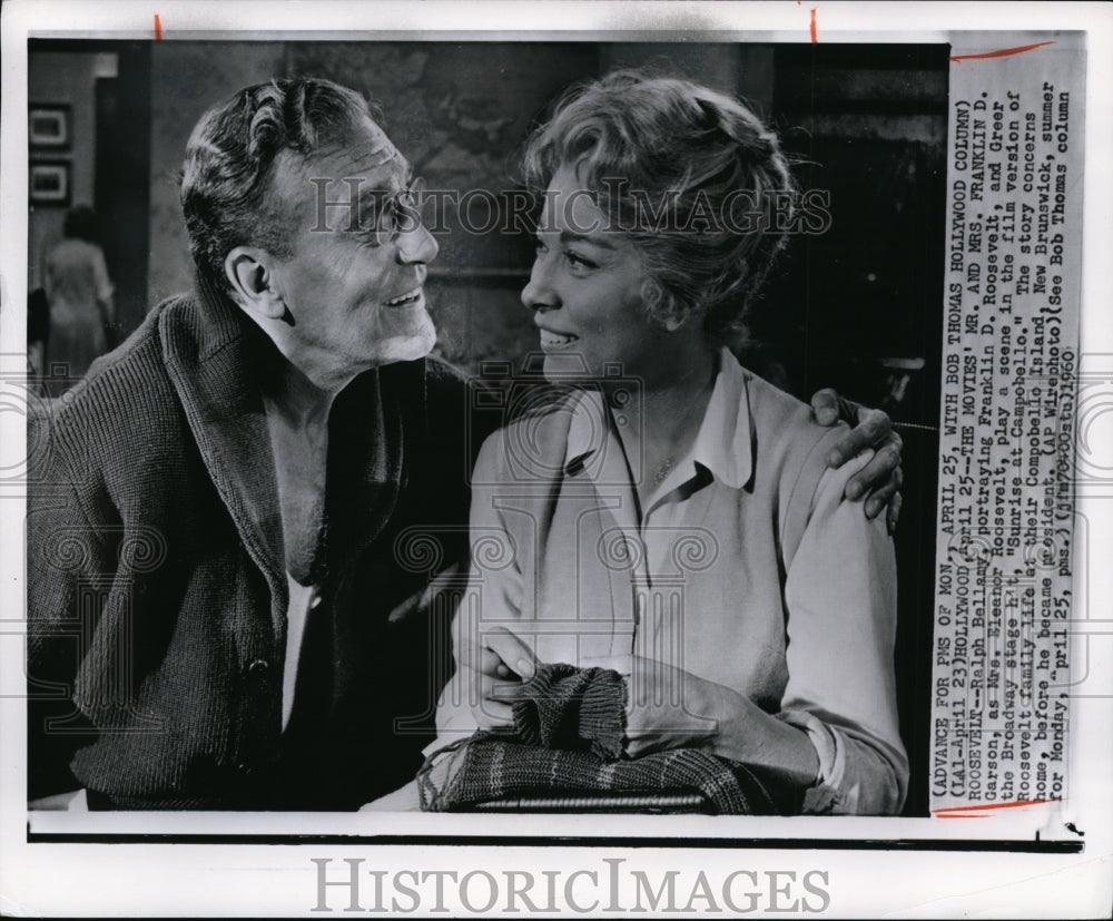 1960 Press Photo Ralph Bellamy &amp; Greer Garson played as Mr. &amp; Mrs. Roosevelt - Historic Images