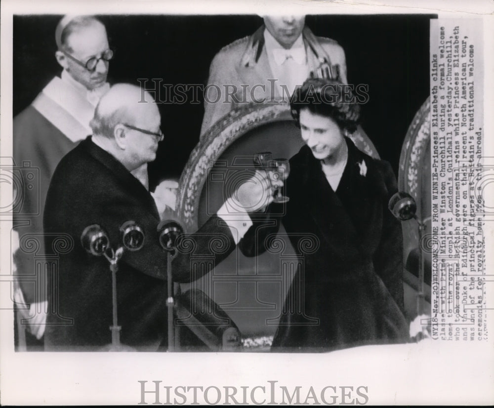 Press Photo Churchill welcomes Princess Elizabeth and the Duke in London- Historic Images