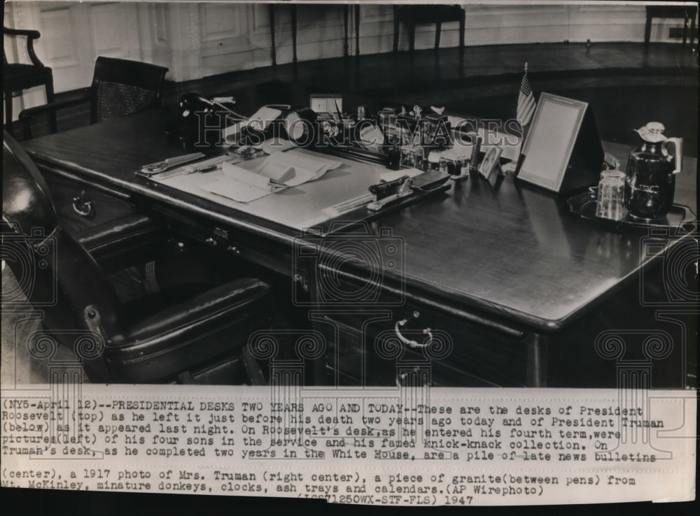 1947 The desk that was used by President Roosevelt in White House - Historic Images