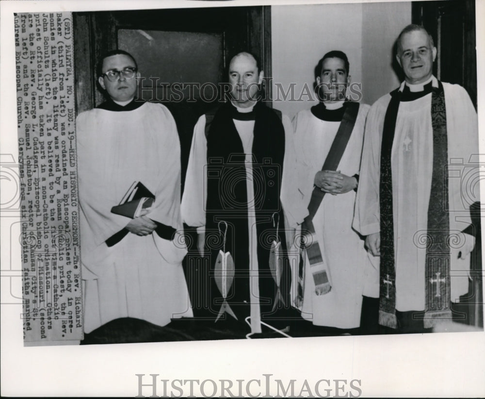 1964 Press Photo Reverends Richard Baker, John Schultz, George Cadigan, Johnston - Historic Images