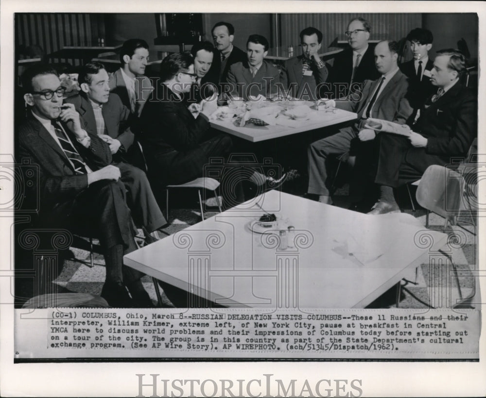 1962 Press Photo Russian Delegation visits Columbus-Central YMCA - cvw15898-Historic Images