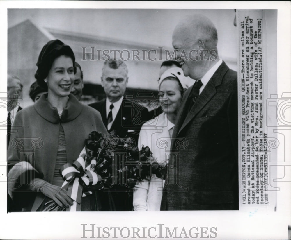 1957 Queen Elizabeth, President Dwight Eisenhower - Historic Images