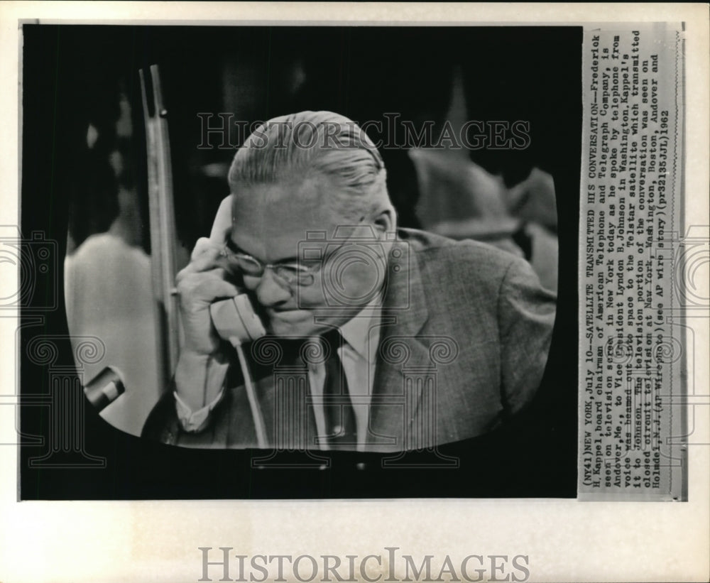 1962 Press Photo Frederick Kappel-American Telephone and telegraph Company - Historic Images