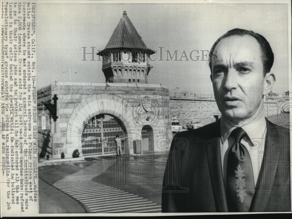 1970 Press Photo Warden Walter Craven of the Folsom Prison - cvw15952 - Historic Images