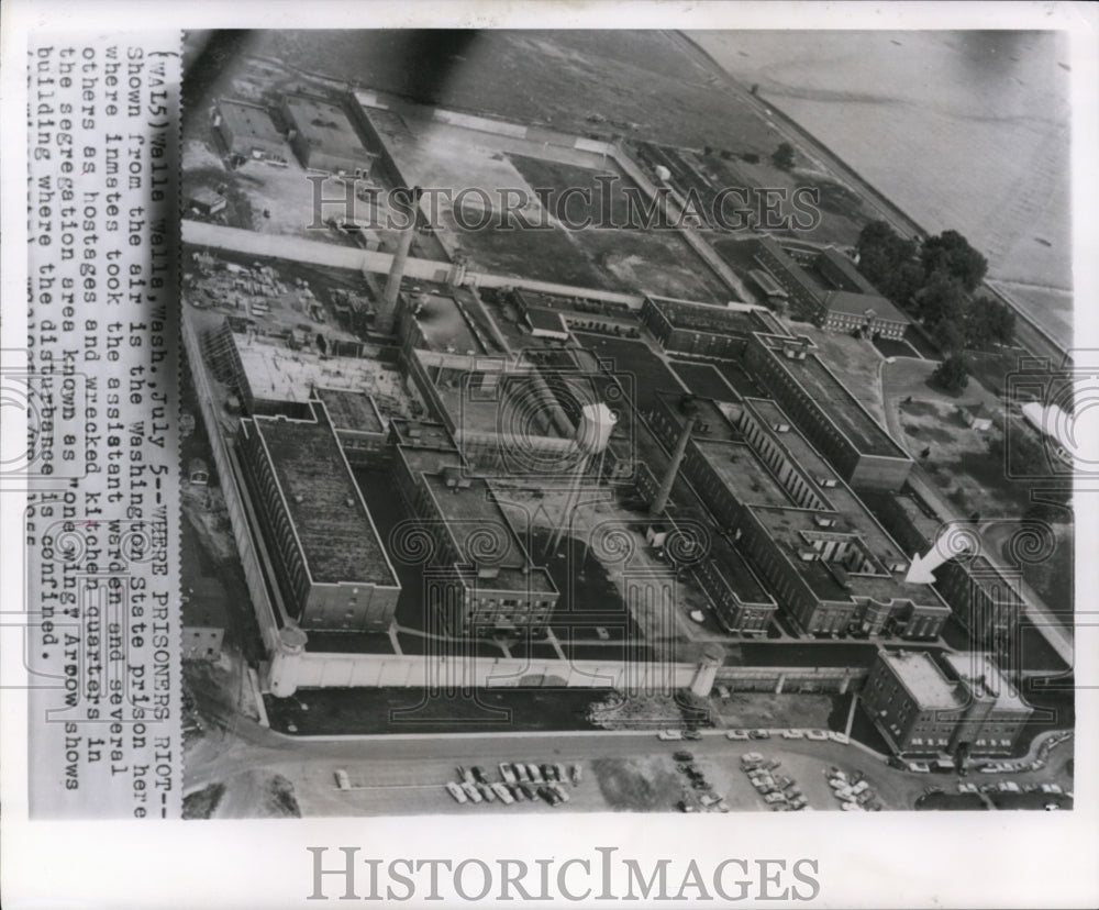 1955 Press Photo Washington State Prison-Walla Walla where convicts riot - Historic Images