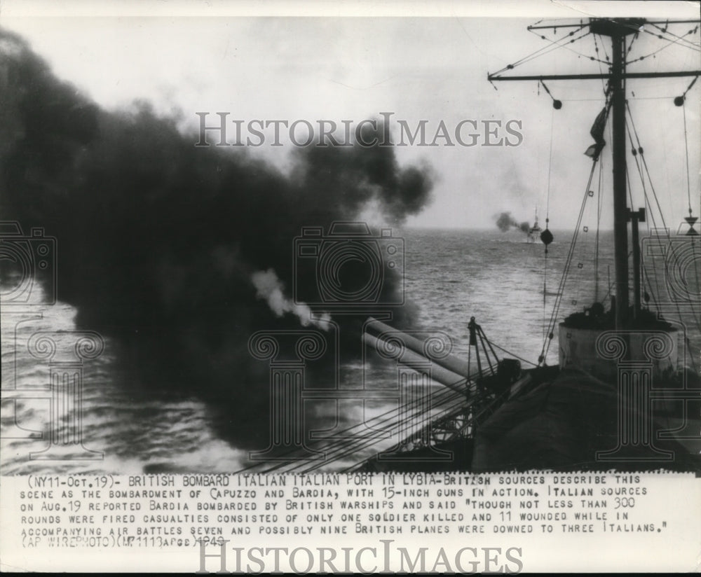 1949 British Warship Bombed Italian Port in Libya during World War - Historic Images