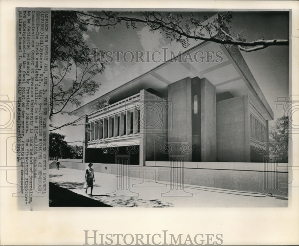 1964 Press Photo 5-story Journalism building at Newhouse Communications Center - Historic Images