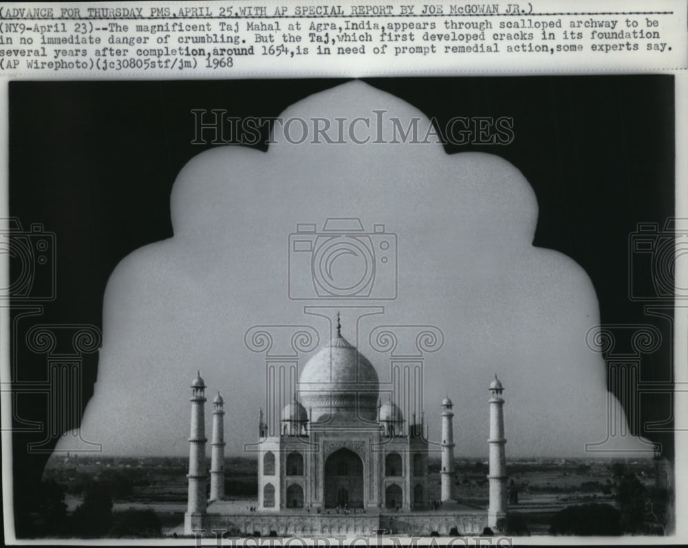 1968 Press Photo Taj Mahal-Agra India - cvw16408 - Historic Images