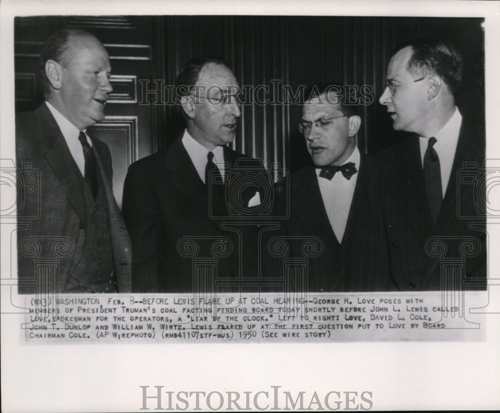 1950 Press Photo George Love and member of Pres Truman coal fact finding board - Historic Images