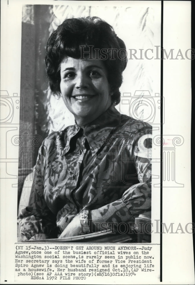 1974 Press Photo Judy Agnew enjoying life as a housewife - cvw16957 - Historic Images