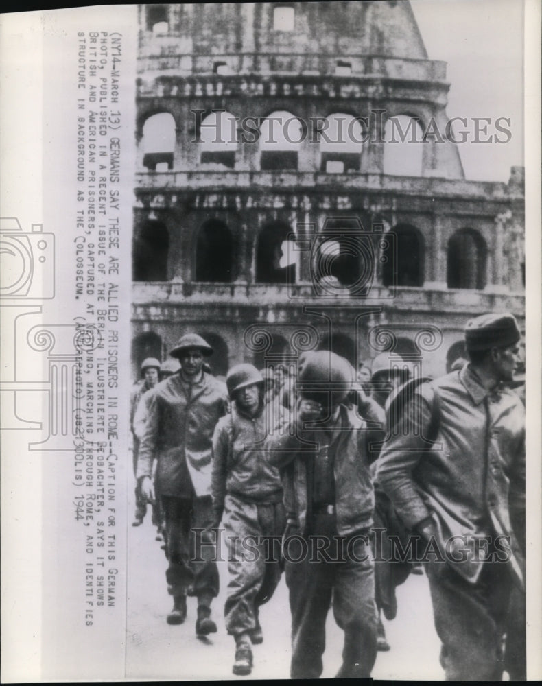 1944 Press Photo German Claim Allied Prisoners Marching Thru Rome - cvw17037 - Historic Images