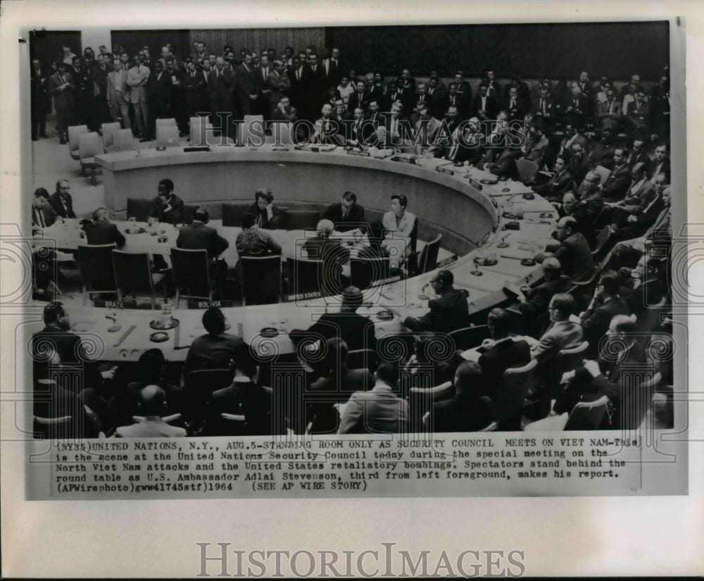 1964 Press Photo Standing Room Only as Security Council Meets on Vietnam - Historic Images