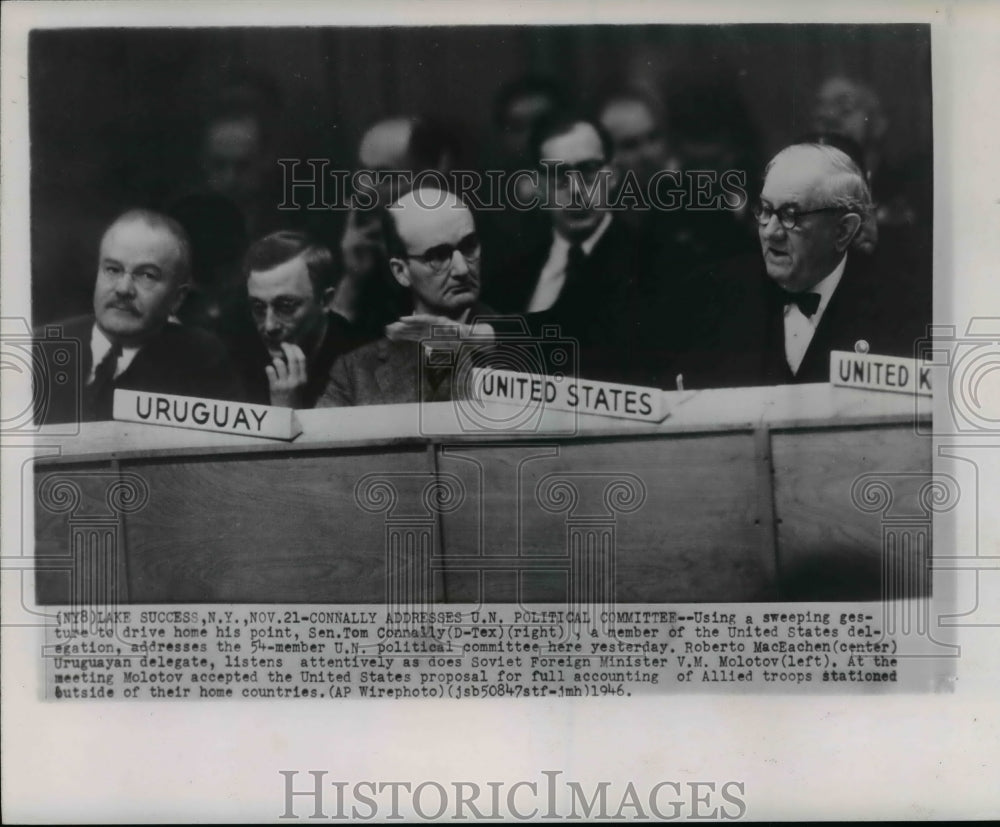 1946 Press Photo Sen. Tom Connally addresses political committee - cvw17337 - Historic Images