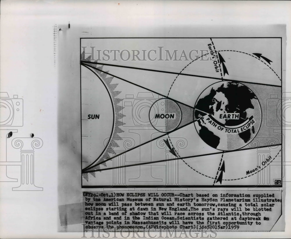 1959 Press Photo Chart based on information supplied by the American Museum - Historic Images