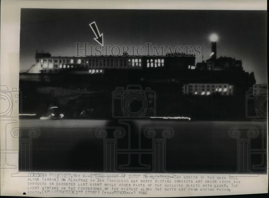 1946 Press Photo Second Night of the Siege on Alcatraz - cvw17446 - Historic Images