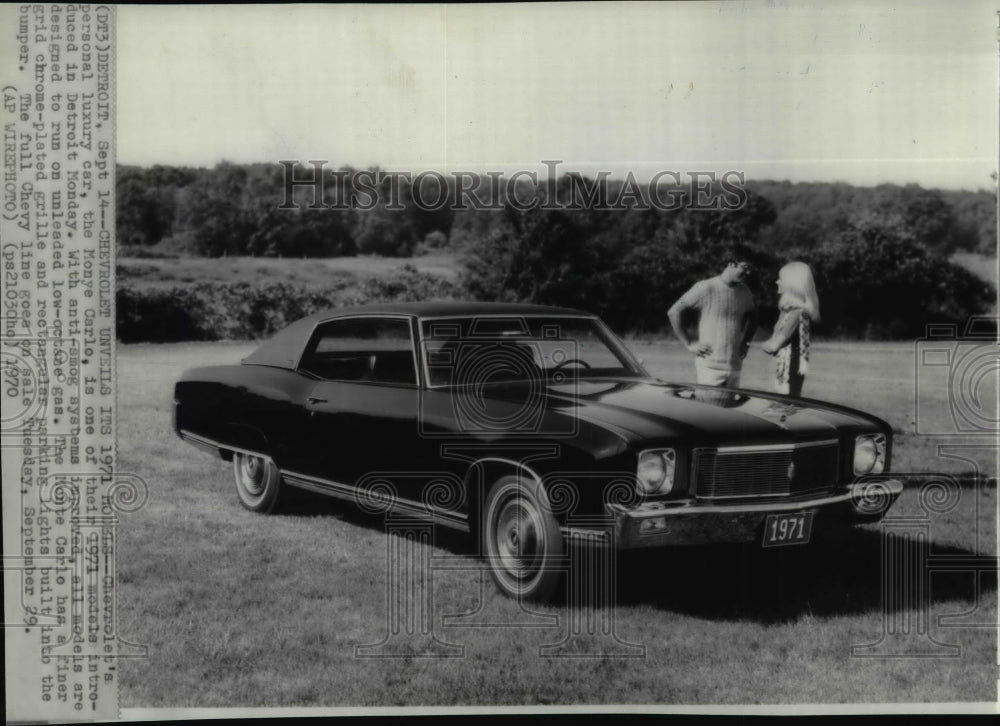 1970 Press Photo Chevrolet&#39;s 1971 Monte Carlo has Anti-Smog Upgrades - cvw17560 - Historic Images