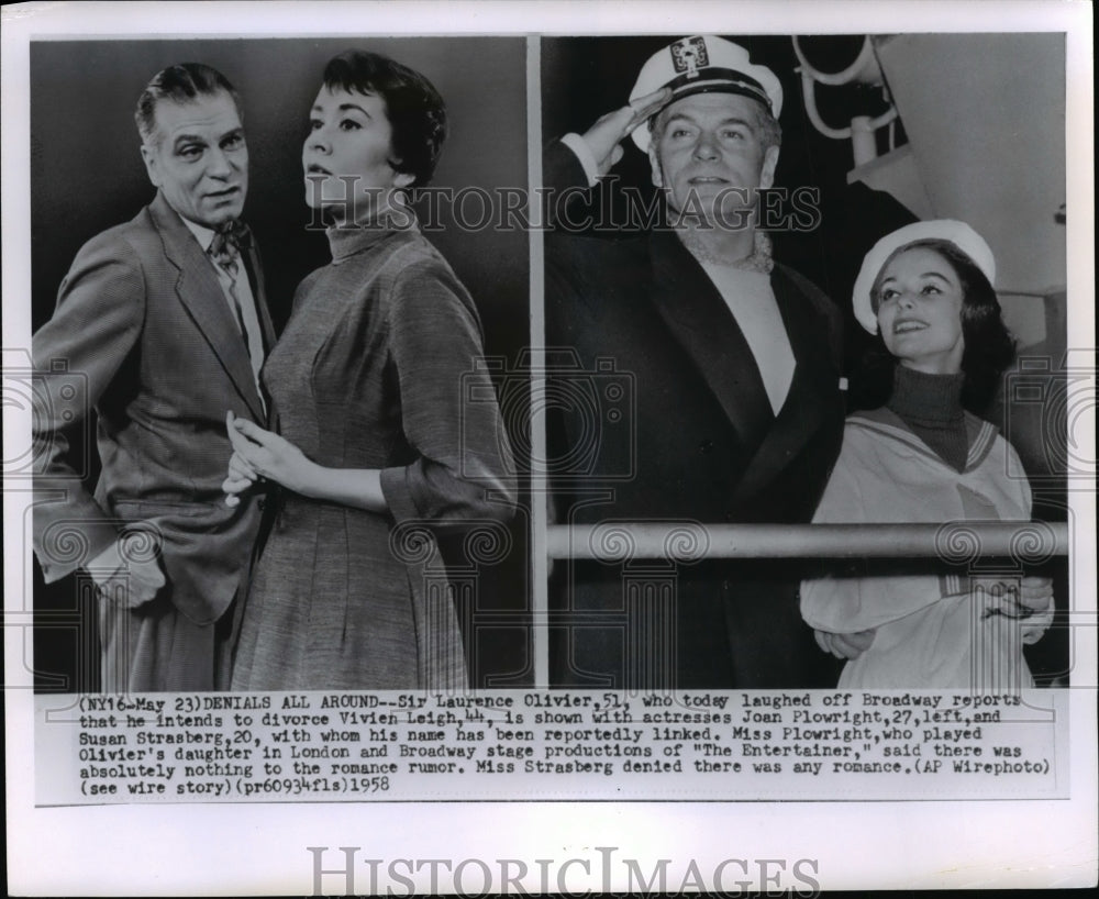 1958 Sir Laurence Olivier, intends to divorce Vivien Leigh - Historic Images