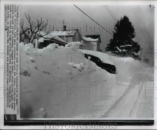 1958 Press Photo Garden of Eden south of Buffalo, covered in snow drifts - Historic Images