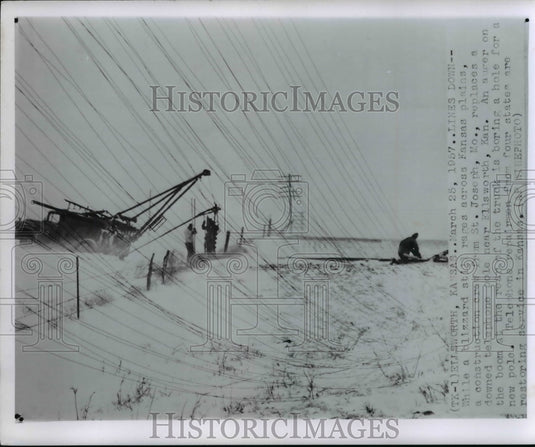 1957 Press Photo Kansas plains Blizzard - cvw18119 - Historic Images