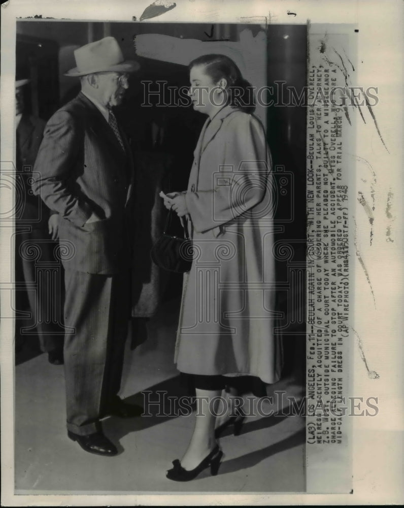 1948 Press Photo Beulah Louise Overell, Heiress Acquitted Of Murder - cvw18272 - Historic Images