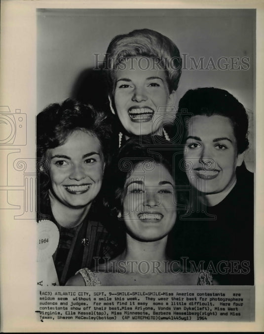1964 Press Photo The four Miss America Pageant Contestants - Historic Images