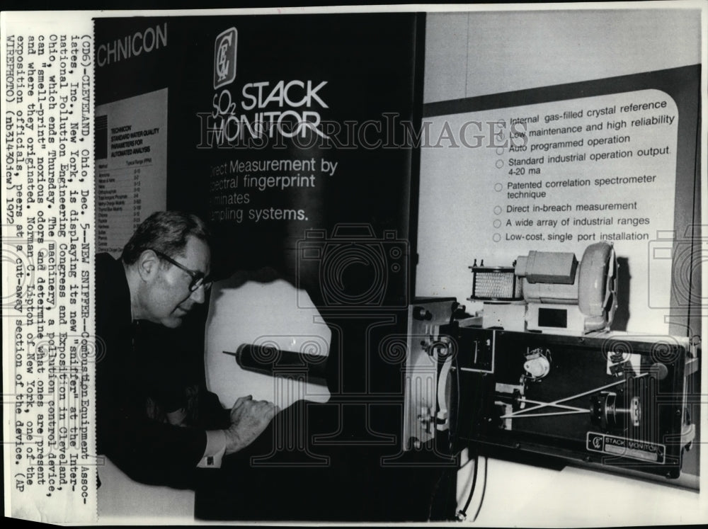 1972 Press Photo Air Pollution Control Device Presented at Pollution Congress - Historic Images