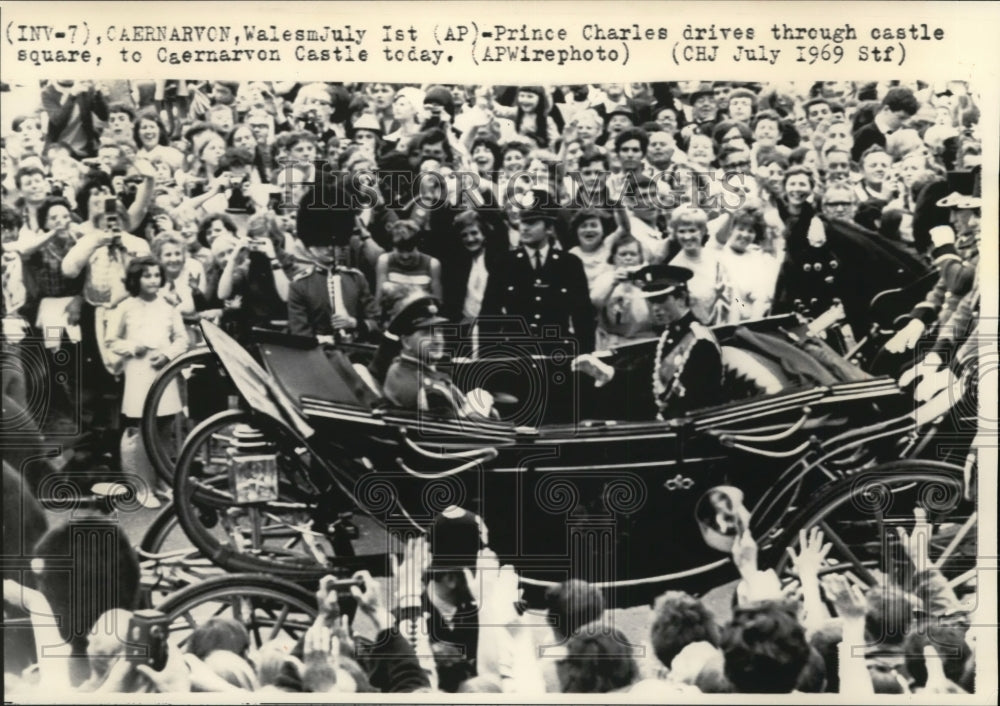 1969 Press Photo Prince Charles driving through Castle Square - cvw18732-Historic Images