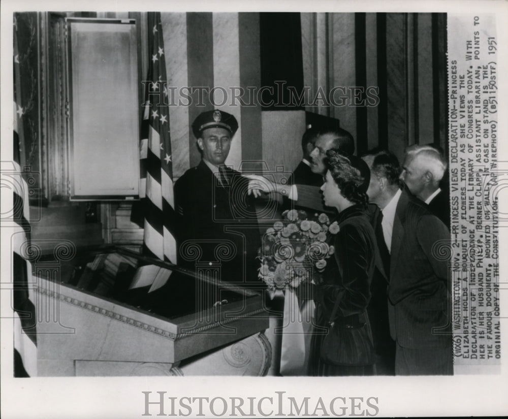 1951 Press Photo Princess Elizabeth and Prince Philip at the Library of Congress - Historic Images